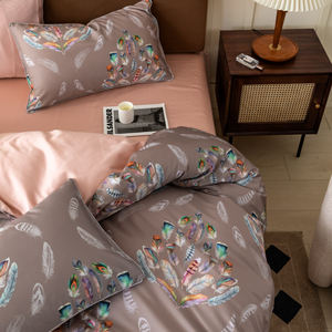 100% Baumwolle Bettwäsche-Sets Kunden spezifische Designs Bettlaken-Set Home Use Tröster-Set Druck Bettlaken Blatt Typ Tencel 4 Pcs Modern - Product Image 4