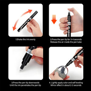 MagiArt ad alta lucentezza 0.7mm argento specchio cromato pennarelli riflettenti permanenti cromati per la colorazione del modello - Product Image 5