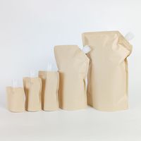 Bolsa de papel Kraft MOQ500, tapa abatible, 30ml, bolsa de embalaje reutilizable para champú, jabón de manos, detergente para ropa
