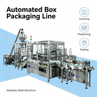 Ligne d'emballage de cartonnage à haut rendement pour capsules de café, équipée d'un pesoir multi-têtes et d'un cartonneur pour boîtes