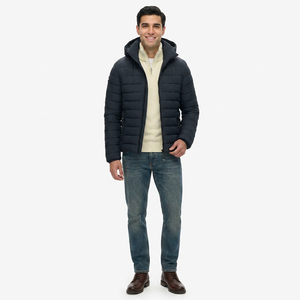 Veste matelassée en toile personnalisée à capuche coupe-vent épaisse en coton rembourrée Parka d'hiver pour hommes et femmes - Product Image 1