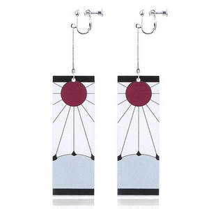 Pendientes de <span class=keywords><strong>Tanjiro</strong></span> de Demon Slayer, Pendientes de Hanafuda de Kamado Tanjirou, Pendientes de Gancho de Cosplay de Anime - Product Image 2