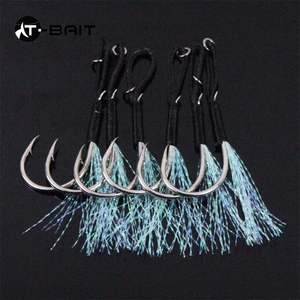 10 #-24 # alta qualità legano la linea nera dei capelli con le punte del gancio per Piercing a singolo anello attrezzi da pesca da esterno gancio per Jigging - Product Image 6