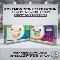 Boîte de protection UV moderne en acrylique pour cartes Pokémon TCG, édition 30e anniversaire, collection Ultra Premium UPC, avec couvercle magnétique robuste