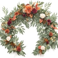 Vente en gros de fleurs artificielles pour la décoration de tables et chaises de mariage, 6 pieds, fausses fleurs, eucalyptus, roses artificielles, guirlande de fleurs