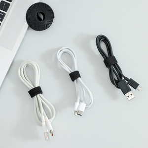 Velcro Cable Ties Nylon Releasable 1.2cm Black For Desktop Organization Data Cable Bundle Power Cord Tie - Product Image 1