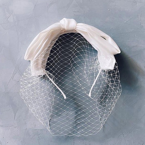 Nouveau Vintage fête court visage résille voile mariée cage à oiseaux mariage cheveux arc bandeau - Product Image 5