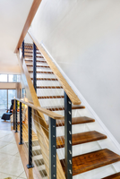Rampe d'escalier moderne de luxe en acier inoxydable noir pour l'intérieur de la maison