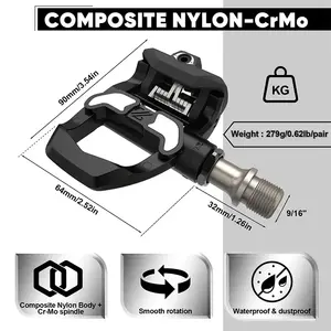 Pédales ABS ultra-légères sans clip pour vélo de route Pédales de vélo autobloquantes pour pièces de vélo <span class=keywords><strong>Keo</strong></span> en stock entrepôt - Product Image 5