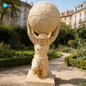 <span class=keywords><strong>Esculturas</strong></span> de Mármol de Tamaño Real de Dioses Griegos, Atlas Sosteniendo la Tierra, para Decoración de Jardín Exterior - Product Image 5