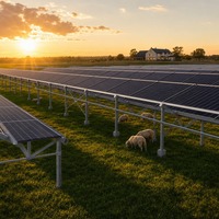 Système de montage solaire agrivoltaïque sur terrain herbeux, structure de support photovoltaïque au sol pour fermes commerciales