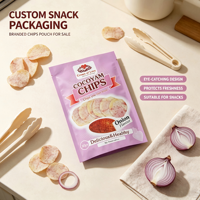 Sachet en aluminium pour emballage alimentaire OEM, sac en plastique laminé imprimé sur mesure pour chips de cocoyam et de pommes de terre