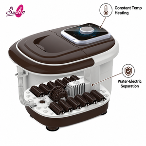 Appareil de massage des pieds électrique Sunkin à température constante, avec séparation eau-électricité, nœuds d'acupression simulés, massage à bulles d'oxygène et lumière rouge - Product Image 4