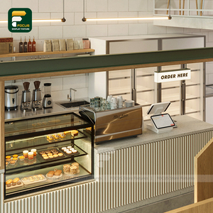 Cà phê tùy chỉnh cửa hàng thiết kế nội thất bằng gỗ Hiển thị lịch thi đấu cong truy cập bánh <span class=keywords><strong>Showcase</strong></span> cafe đồ nội thất hiện đại phù hợp - Product Image 5