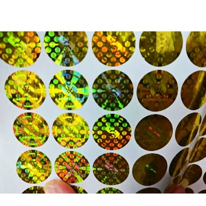 Etiqueta Adhesiva Redonda Holográfica de Color Verde con Impresión Personalizada de la Marca Genetic Peptides - Product Image 5