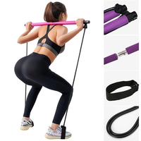 SHENGDE Kit OEM Portable de Bande de Résistance Réglable en Acier et Mousse Rose/Violet pour Entraînement, Fitness, Yoga, Gymnastique et Barre de Pilates