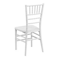 Chaise Chiavari en plastique PP blanc de luxe empilable pour mariage, hôtel, banquet, événement, réception, capacité 660 lb