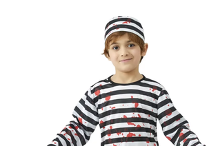 Déguisement d'Halloween Ensemble Complet Pantalon <span class=keywords><strong>Chapeau</strong></span> Haut de forme et Poignets Enfants Zombie Convict Costume ZBHC-007 - Product Image 4