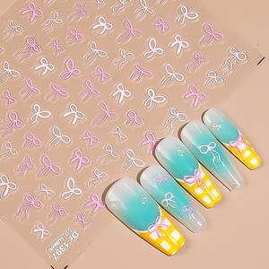 Leidankou multicolore français arc ongles autocollants élégant ruban Nail Art décalcomanies pour Chic bricolage <span class=keywords><strong>manucure</strong></span> et <span class=keywords><strong>Salon</strong></span> décoration - Product Image 1