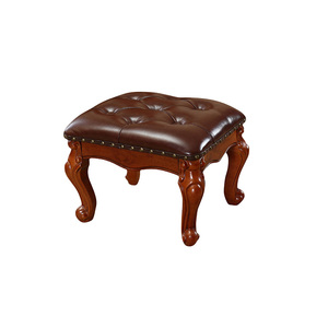 Taburete con Patas de Madera Maciza, Tapizado en Cuero de Diferentes <span class=keywords><strong>Colores</strong></span>, para Niños, Sala de Estar, Venta Directa de Fábrica - Product Image 6