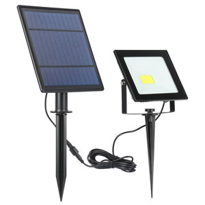 Lámpara Solar LED COB Súper Brillante, Aluminio Fundido, IP65 Impermeable, 8-10h, Sensor de Movimiento, Dos Etapas, Cable de 3m, Negro, 3500K Cálido - Product Image 5