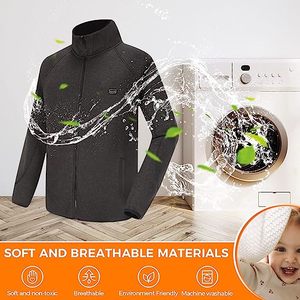 Custom Smart Warming <strong>Electric</strong> Three-Zone USB <strong>Heated</strong> Zipper Closure 100% Polyester Windproof Unisex Winter <strong>Jacket</strong> - Product Image 4