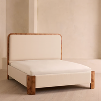 Neuheiten Sorgfältig Gefertigter Eichenholz-Bettrahmen Schlafzimmer-Set Komfortables Maßgefertigtes Einzigartiges Bett