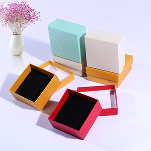 Factory Colorful Modern Eco-friendly Custom Logo Cardboard <b>Paper</b> Jewelry Box with Lids Base for Earrings Necklaces Custom Shape - Product Image 1