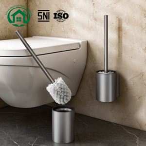 Support mural pour brosse de toilette Pano.V en aluminium couleur bronze, résistant à la rouille, organiseur de salle de bain - Product Image 1