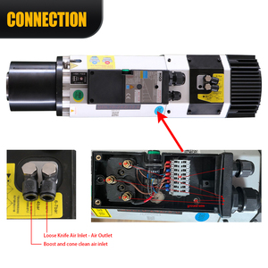 Hqd แกนหมุน ATC 12KW Hsk63F ATC แกนหมุนระบายความร้อนด้วยอากาศคลิก24000รอบต่อนาที380V สำหรับแกะสลักไม้ <span class=keywords><strong>CNC</strong></span> เราเตอร์ - Product Image 6