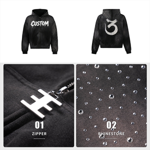 Sudadera con Capucha <span class=keywords><strong>Bape</strong></span> <span class=keywords><strong>Shark</strong></span> de Alta Calidad con Pedrería, Algodón Grueso, Unisex, Estilo Urbano, Cómoda y Elegante - Product Image 4