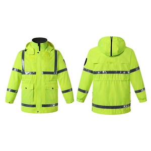 Veste de travail haute visibilité Jessubond pour hommes, doublée polaire, anti-poussière, pour travaux manuels, uniforme de travail - Product Image 3