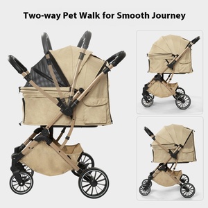 2025 pliable 3 en 1 4 roues <span class=keywords><strong>poussette</strong></span> pour animaux de compagnie avec poignée réversible <span class=keywords><strong>poussette</strong></span> pour <span class=keywords><strong>chien</strong></span> avec fonction étanche réglable pour animaux de compagnie - Product Image 3