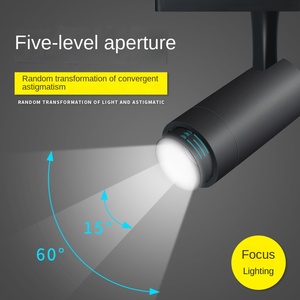 Focusing Track <b>Light</b> Housing <b>LED</b> 6000K 90 CRI Dimmable Other Retail <b>Shop</b> Use Classic Black White Plastic Material 3-Year - Product Image 3