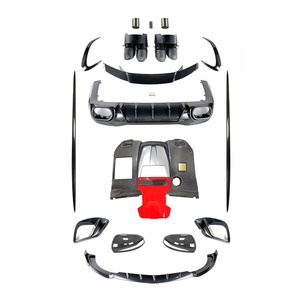 Kit carrosserie complet en fibre de carbone sèche pour Mercedes Classe GT X290 GT63 style BS : Lame avant, diffuseur arrière, cache-phares antibrouillard, échappement - Product Image 1