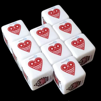 Hochwertiges professionelles individuelles Design bedrucktes Logo Muster Material Acryl 16 mm Polyeder D6 leere Casino-Wetten