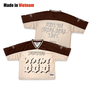 Camiseta de fútbol de gran tamaño personalizada Diseño de sublimación Malla Retro Boxy Fit Camiseta de fútbol americano - Product Image 1