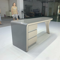 Bureau d'angle sur mesure en pierre composite, table et chaise pour bureau à domicile, mobilier de bureau moderne pour l'étude et le travail