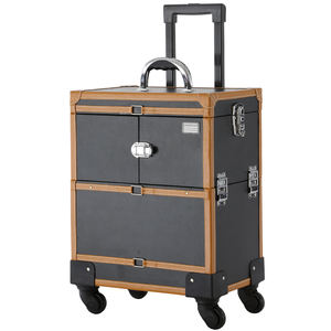 <span class=keywords><strong>Valise</strong></span> à roulettes pour cosmétiques, boîtier de rangement en aluminium avec chariot à cravate, pour organisateur de maquillage - Product Image 2