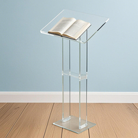 Meubles commerciaux moderne Transparent acrylique podium support école église pupitre moderne clair épais acrylique plexiglas podium