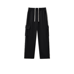 <span class=keywords><strong>Pantalon</strong></span> <span class=keywords><strong>chino</strong></span> décontracté sportif à cinq bandes, taille mi-haute, en toile pour <span class=keywords><strong>femme</strong></span>, style rétro Lulu, nouveau, 350 g, polyvalent, ample, à jambes larges, long - Product Image 2
