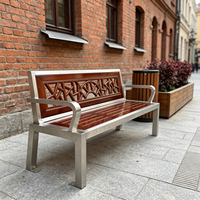 Banc de parc en acier inoxydable pour extérieur, siège long de détente pour cour, mobilier pour espaces publics