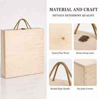 Boîte à vin en bois personnalisée avec logo, emballage cadeau portable pour 4 bouteilles, en pin naturel, pour cadeaux de luxe pour les fêtes