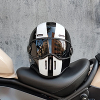 Cascos de Motocicleta Retro TT&COCASCOS, Material de Fibra de Vidrio, Estilo Vintage TT&CO, Casco de Fibra de Vidrio para Cafe Racer, Scooter Clásico