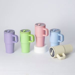 Nueva Tendencia: Taza de Viaje de Acero Inoxidable de Doble Pared de 20oz, Aislada al Vacío, con Asa y Popote, Portátil para Portavasos de Coche - Product Image 5