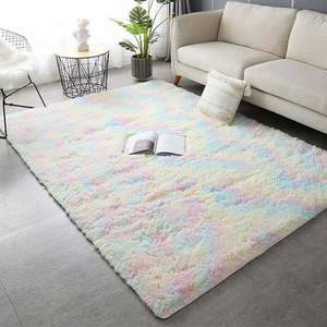 Wholesale Modern Plush Colorful Rainbow Fluffy Luxury and Soft <b>Tie</b> Dye Fluffy Carpet Shaggy Luxury Carpet for Living Room - Product Image 1