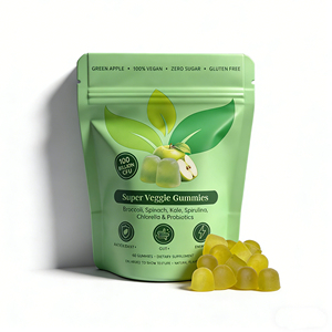 Gummies Antioxydantes Super Végétales Marque Blanche, Saveur Pomme Verte, Brocoli, Épinards, Chou Frisé, Spiruline, Chlorelle - Product Image 1