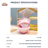 Porte-clés personnalisé en peluche chiot mignon, animal en peluche Kawaii forme boulette, peluches douces, pochette surprise, mini écouteurs, vente en gros pour filles