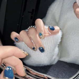 <span class=keywords><strong>Coral</strong></span> Manor - <span class=keywords><strong>Uñas</strong></span> Postizas Hechas a Mano de Alta Gama con Forma de Almendra, Diseño de Lazo, Estrella y Estampado de Leopardo Brillante - Product Image 4
