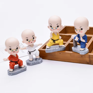 Figurine <span class=keywords><strong>de</strong></span> dessin animé <span class=keywords><strong>de</strong></span> <span class=keywords><strong>moine</strong></span> <span class=keywords><strong>de</strong></span> Kung Fu chinois créatif et mignon en résine écologique, jouet à tête oscillante Trustloops pour l'intérieur <span class=keywords><strong>de</strong></span> la voiture - Product Image 1